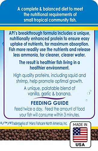 API TROPICAL MINI PELLETS Mini Sinking Pellets Fish Food 1.7-Ounce Container - size: 1.7 Ounce (Pack of 1), style: Tropical Mini