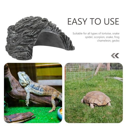 SHOWERORO Reptile Hideout Cave Resin Shelter Practical Turtle Basking Platform Indoor Pet Shelter Suitable for Tortoise Snake Frog and Scorpion