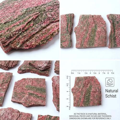 HAELFMRI 20 Lbs Natural Grey Slate Stones - Craggy Layered Rocks for Aquarium Hardscape & Iwagumi, PH Neutral Fish Tank Decor for Shrimp & Cichlids, Mixed Sizes 2-9 Inch for Terrarium