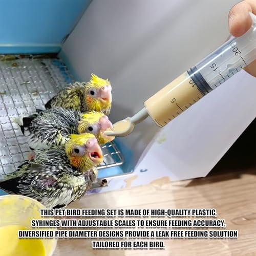 Baby Bird Feeding Syringe Set, Small Pet Parrot Feeding Tubes for Birds, Hand Feeding Tubes Kit Parrot Feeder Food Feeding & Watering Supplies for Small Pet Baby Birds (20ML+50ML) - color: 20ML+50ML