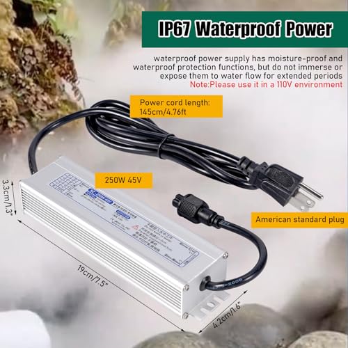 Mist Maker 6 Head Ultrasonic Fogger Pond Fogger Mister Atomizer Ultrasonic Humidifier for Greenhouse, Halloween Decor, with Float, Waterproof Power Supply and Ceramic Discs (6 Heads) - style: 6 heads