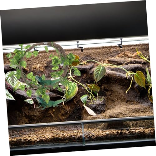 TOYANDONA Simulation Rattan Vine with Suction Cups for Reptile Tank Decoration Lifelike Climbing Branch with Bright Leaves for Bearded Dragon Lizard Gecko Chameleon Terrarium Habitat