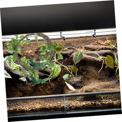 TOYANDONA Simulation Rattan Vine with Suction Cups for Reptile Tank Decoration Lifelike Climbing Branch with Bright Leaves for Bearded Dragon Lizard Gecko Chameleon Terrarium Habitat