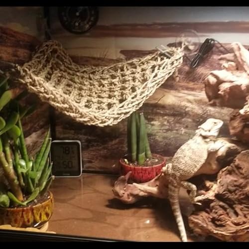 Natural Seagrass Reptile Hammock,Bearded Dragon Bed Lounger Large Flexible Purple Jungle Climbing Hanging Vine Reptile Tank Decor for Lizard,Gecko,Chameleon,Snake