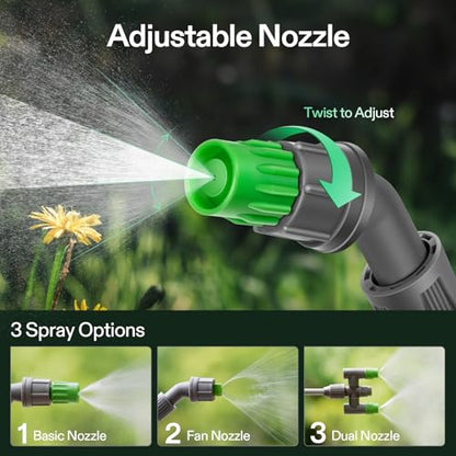 VIVOSUN 2.1 Gal/8L Pump Sprayer, Garden Water Sprayer for Plants, Weeds & Lawn Care, with 3 Nozzles, 50'' Long Hose & Pressure Relief Valve - size: 2.1 gal