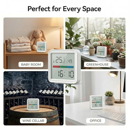 eMylo WiFi Thermometer Hygrometer, Smart Temperature Humidity Sensor with App Alerts Data Export, Alexa Compatible, LED Backlit Display, Indoor Monitor for Home Baby Room Greenhouse Wine Cellar
