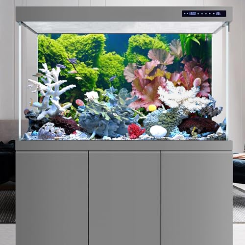 AWERT 36x18 inches Aquatic Plant Aquarium Background River Bed & Lake Fish Tank Background Vinyl - size: 36x18in/90x45cm