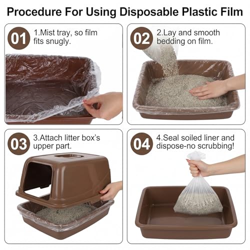 50 Pcs Disposable Plastic Cage Liners, Rabbit Litter Box Liners Leak Proof Toilet Film, Pet Tray Liner Bags For Small Animals Bunny Guinea Pig Bird Cage Liner Litter Box
