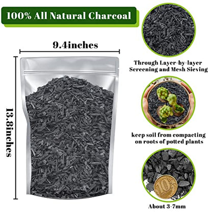 Legigo 3.5oz Premium Sphagnum Moss Potting Mix & 4QT Horticultural Charcoal for Plants- Plant Soil Amendment for Planting Gardening