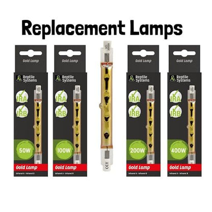 Reptile Systems Gold Infrared Replacement Lamp – Durable 400w Heat Source with Enhanced Penetration – for Reptile Habitats, Terrariums & Vivariums – Easy to Install