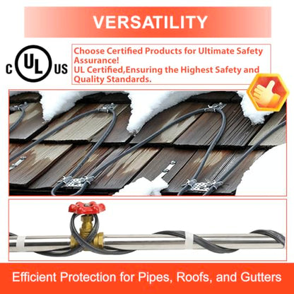 HEATIT PLSR1 6-feet 120V Industrial and commercial grade Self Regulating Heating Cable long term use design, heavy duty, Wet or Dry, Cold lead 10ft, 12YR Warranty - color: 6 Feet-10, style: 120V