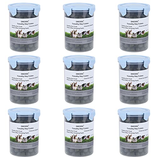 Timothy Hay Cubes 90 oz (9 * 10 oz) with Small Size - Timothy Grass Pellets for Tortoises Rabbits Guinea Pig Chinchilla | Small size timothy grass pellets, suitable for tortoises, rabbits, guinea pigs, chinchillas - size: 5.63 Pound (Pack of 1)