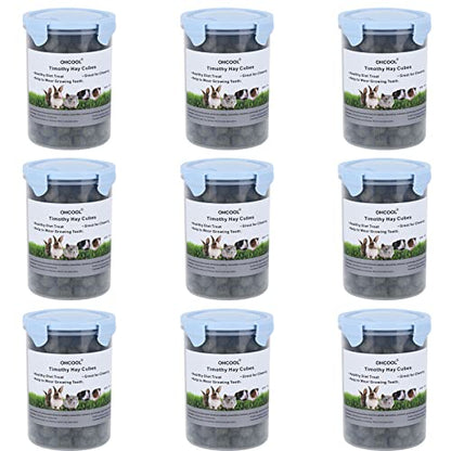 Timothy Hay Cubes 90 oz (9 * 10 oz) with Small Size - Timothy Grass Pellets for Tortoises Rabbits Guinea Pig Chinchilla | Small size timothy grass pellets, suitable for tortoises, rabbits, guinea pigs, chinchillas - size: 5.63 Pound (Pack of 1)