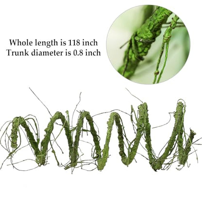 118 inch Medium Malleable Artificial Green Tree Branches Grapevine Garland Fake Cherry Blossom Tree Trunk Twigs for Wall Hanging Willow Ivy Home Room Wedding Decoraton - size: Medium