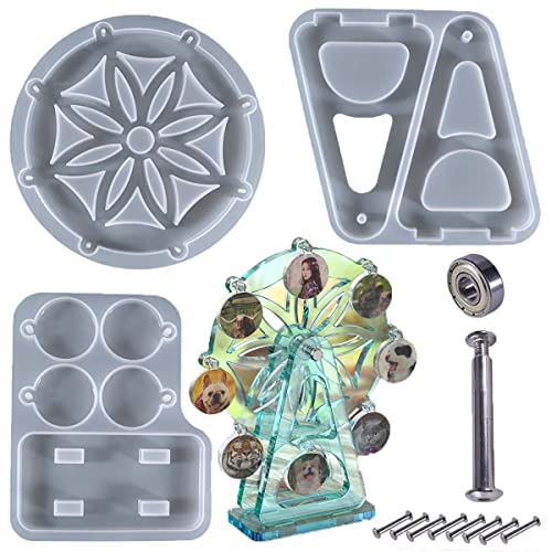 Ferris Wheel Resin Mold Set - Silicone Mold for Resin, Cake Decorating, Coasters, Desktop Decoration - color: ymr-ferris