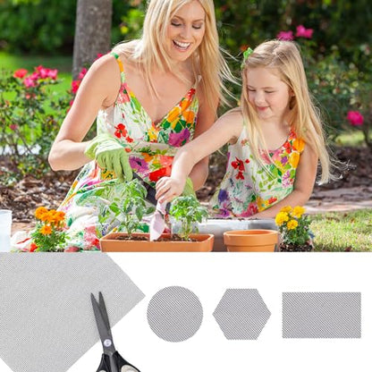 5pcs Flower Pot Hole Mesh Pad, 11.8x7.8 Inch Polyethylene Square Bonsai Mesh Drainage Screens Flower Pot Bottom Mesh Plant Screen Mesh for Garden Outdoor Potted Plants
