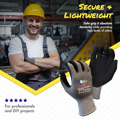 Quest Protective Apparel Cut Resistant Work Gloves (ANSI A1) – Lightweight Gloves for Gardening, DIY, Mechanical & General Handling – Breathable Grip Gloves for Men & Women – Large, Pack of 3 - size: Large, style: Pack of 3
