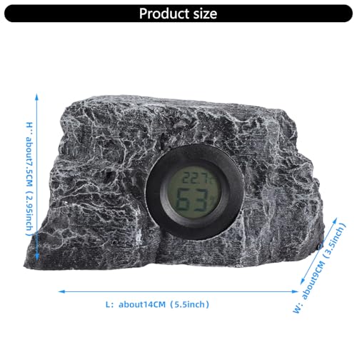 Digital Thermometers, Reptiles Habitat Temperature Reptiles Enclosure Temperature Humidities Monitors for Pet Enthusiasts - Black - rectangle