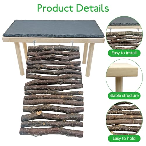 BNOSDM Bearded Dragon Basking Rock Platform with Climbing Ramp Reptiles Hideout Hide Cave Reptile Tank Accessories Suit for Tortoise, Lizard, Toad, Gecko (Large)