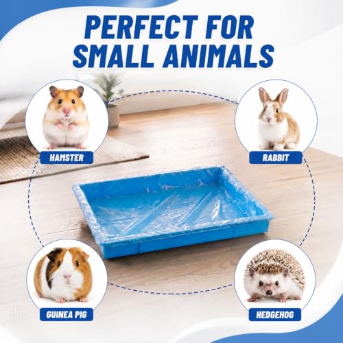 Tondiamo 150 Pcs Cage Liners for Small Animals Disposable Hamster Tray Clear Box Leak Proof Guinea Pig Cage Liner Bag Litter Toilet Film for Rabbit Bunny Hamster Hedgehog (Small) - size: Small