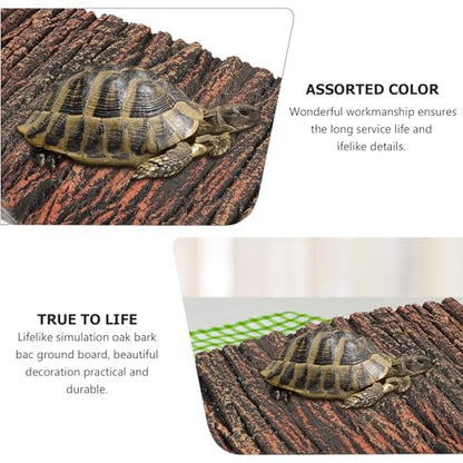 Aquarium Background Board 3D Emulation Oak Bark Landscaping Panel Ultra-Thin Pu Material for Fish Tanks and Reptile Terrariums