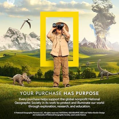 National Geographic Light-Up Dinosaur Terrarium Kit for Kids – Build a Prehistoric Habitat with Play Sand, Real Gemstones & Dino Figures, Science Activity Kit for Boys & Girls