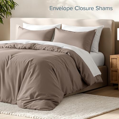 Bare Home Bedding Duvet Cover Extra Long Size - Premium 1800 Super Soft Collection - Lightweight, Cooling Duvet Cover - Soft Breathable Bedding (Twin/Twin XL, Taupe) - color: 09 - Taupe (No Comforter), size: Twin/Twin XL