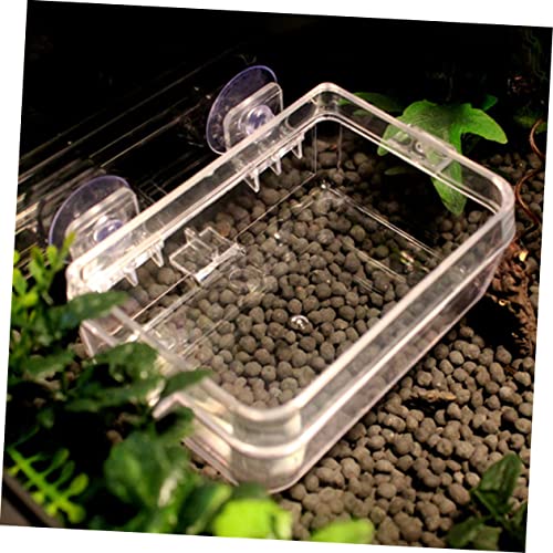 WOONEKY 2pcs Lizard Feeding Bowl Cup Transparent Wall-Mounted Reptile Feeder for Water and Food for Geckos Chameleons and Reptiles and Easy to Clean