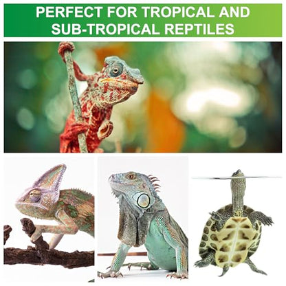 UVB Reptile Light Bulb 5.0, 5W LED High Intensity UV Replacement Lamp Bulbs for Tropical Reptiles Bearded Dragon Hermit Crab Turtle Leopard Gecko Tank Chameleons Iguanas Snake - 1 Pack - size: UVB5.0