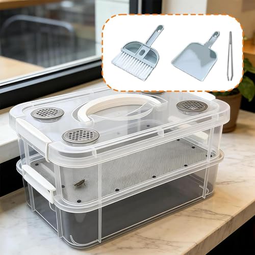 Mealworm Breeding Kit | Odor Resistant with Ventilated Lid,Mealworm Breeding Bins | for Reptiles, Birds, Chickens, Lizards, Bearded Dragon, Frogs, Tortoises