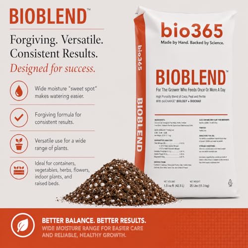 BIOBLEND High-Porosity Potting Soil Mix 1.5 cu ft Bag – Coco Coir, Peat Moss & Perlite Growing Medium with Biochar & Beneficial Microbes - color: Brown, size: 1.5 Cubic Feet