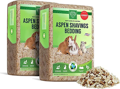Small Pet Select Premium Natural Aspen Bedding, Animal Bedding for Small Indoor and Outdoor Pets, Made in The USA, Jumbo Size 282 L (2 Pack, 141 L Each) - size: 282 L (2 Pack of 141 L)