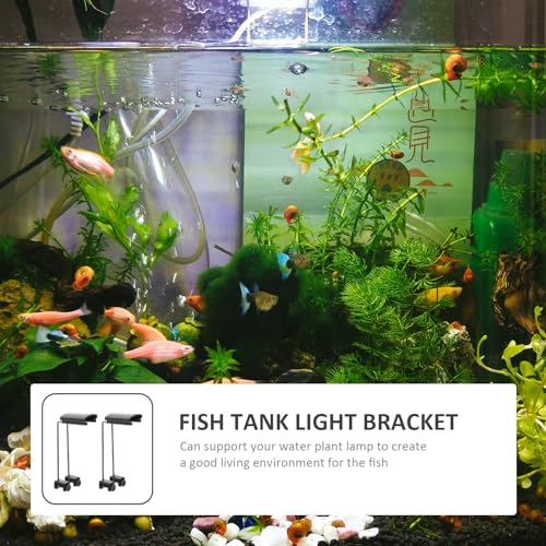 2pcs Fixtures Lamp Holders Light Rack Professional Led Support Accessories Decoration Tank Grass Water for Holder Stands Aquarium Plastic on Clip Mount Stand Plant Fish Reptile