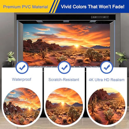 Aquarium Background & Terrarium Background – Ultra HD Static Cling, Tape-Free, Desert Sunset Design for Reptile Tank Decorations, Perfect for Bearded Dragon and Leopard Gecko Tanks 11.8 X 23.6 Inches - size: 11.8 X 23.6 Inches
