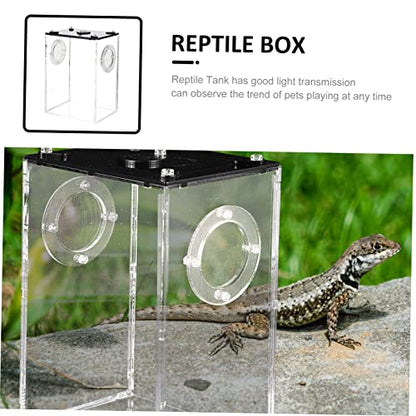 UKCOCO Transparent Acrylic Reptile Breeding Box for Snakes Geckos Tarantulas Small Pets Spacious Household Cage for Snails Frogs Crabs and Lizards