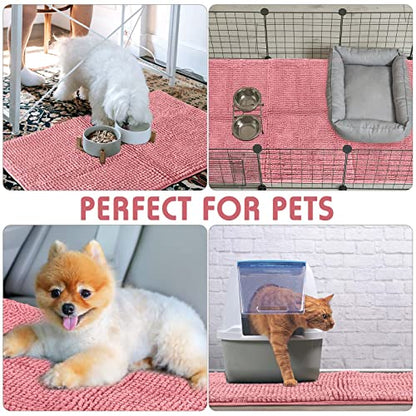 Amylove 4 Pcs Guinea Pig Cage Liner 12 x 12 Inch Washable Chenille Pee Pads Pet Dog Cat Bedding Training Mat Reusable for Small Animals Puppy Bunny Hamster Chinchilla - color: Pink, size: 12 x 12 Inch, style: Low Pile Chenille