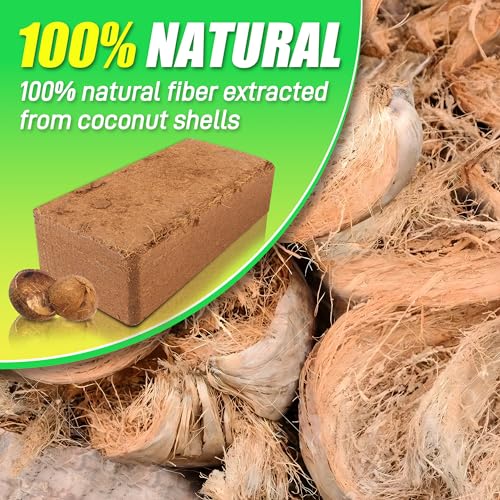 Coco Coir Brick for Plants-6 Pack Premium Coconut Bricks, 100% Organic Peat Moss, Fiber Coconut Husk for Planting, Gardening, Potting Soil Substrate - size: 6pcs