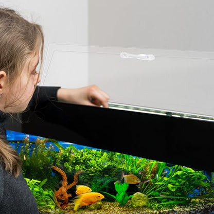 Sieral Aquarium Lids Polycarbonate Canopy 2 Pieces Set 22.95 x 16.61 x 0.12 inch for 75/90/110 Gallon with Center Brace Aquariums Cover Fish Tank Lid with a Hook Knife, Clear - color: Clear, size: 48 x 18 Inch