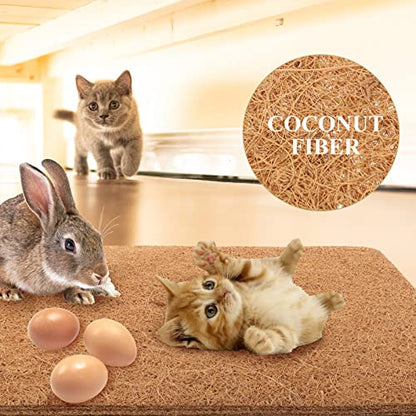 POPETPOP 6pcs Natural Coconut Fiber Pads for Chickens Reptiles Multi-use Breeding Mat for Pet Eggs Easy to Chicken Nesting Pads Lightweight