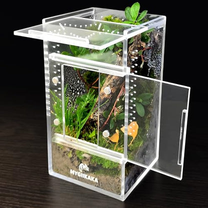 MYGIIKAKA Jumping Spider Enclosure Accessories, Tarantula Spider Box, Bug Cage, Praying Mantis Habitat Enclosure, Snail Insect Terrarium, Caterpillar Habitat (3x3x6 inch) - size: 3x3x6 inch