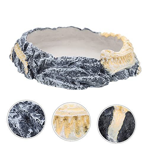 BESPORTBLE Wear-Resistant Decorative Reptile Bowl Water Dish for Turtles Lizards Snakes Feeding Drinking for Reptiles