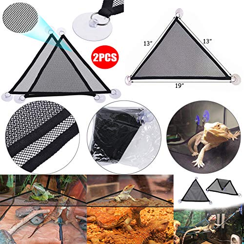 Hamiledyi 6PCS Bearded Dragon Tank Accessories Lizard Hammock Jungle Climber Vines Flexible Leaves Bendable Vine Artificial Branch Habitat Reptile Decor for Climbing, Suitable for Geckos, Lizards