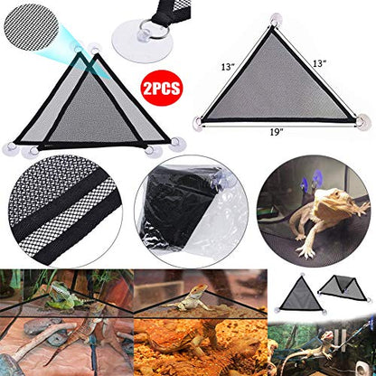 Hamiledyi 6PCS Bearded Dragon Tank Accessories Lizard Hammock Jungle Climber Vines Flexible Leaves Bendable Vine Artificial Branch Habitat Reptile Decor for Climbing, Suitable for Geckos, Lizards