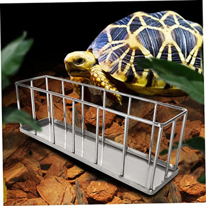 Happyyami Stainless Steel Reptile Feeding Dish for Tortoise Lizard and Gecko Food Holder Water Bowl for Pet Care Rust-Resistant Design for Long-Term Use
