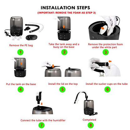 Reptile Humidifier Digital Timing Fog Machine with Double Hose & 4 Liter Reservoir, Automatic Terrarium Fogger for Reptiles/Amphibians/Herps/Vivarium