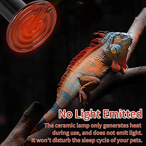 100W Ceramic Heat Emitter (2 Pack), Reptile Heat Lamp Bulbs, Ceramic Heater for Amphibian, Pet Brooder Coop, Chicken, Dog, Cat - size: 100*2