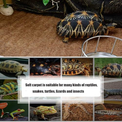 Hamiledyi Reptile Carpet Natural Coconut Fiber Tortoise Carpet Mats for Pet Terrarium Liner Reptile Supplies for Lizard Snake Chameleon Turtle Bedding Bunny Rabbit Mat (4 x Sheets) - size: 4 Packs/35.4 x 15.7 Inch
