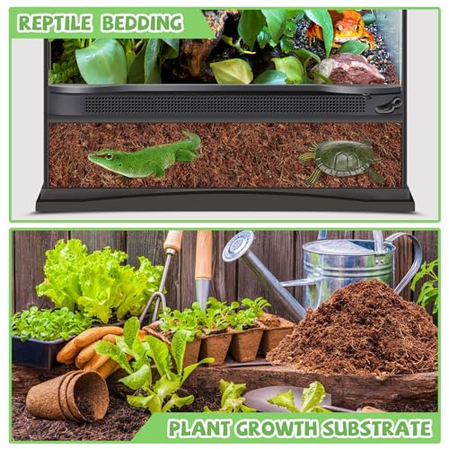 Riare 10LBS Natural Coconut Fiber Substrate for Reptile- Premium Compressed Coconut Husk Terrarium Bedding for Reptile, Tortoise, Frogs, Snakes, Hermit Crabs, Burrowing Animals - color: 1 Pack-10LBS