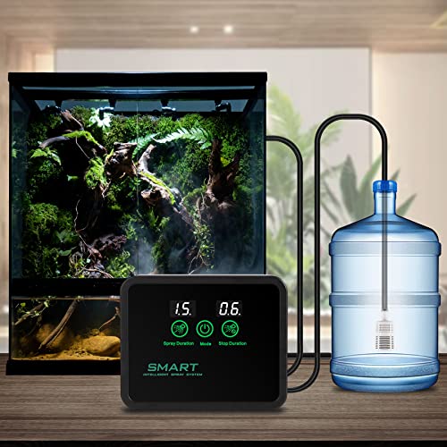 Reptile Misting System with Timer | Reptile Mister with 360°Adjustable Misting Nozzles for Terrariums Amphibian Lizard Snake Frog Plants