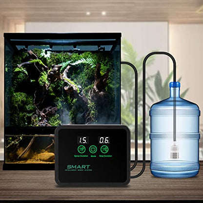 Reptile Misting System with Timer | Reptile Mister with 360°Adjustable Misting Nozzles for Terrariums Amphibian Lizard Snake Frog Plants
